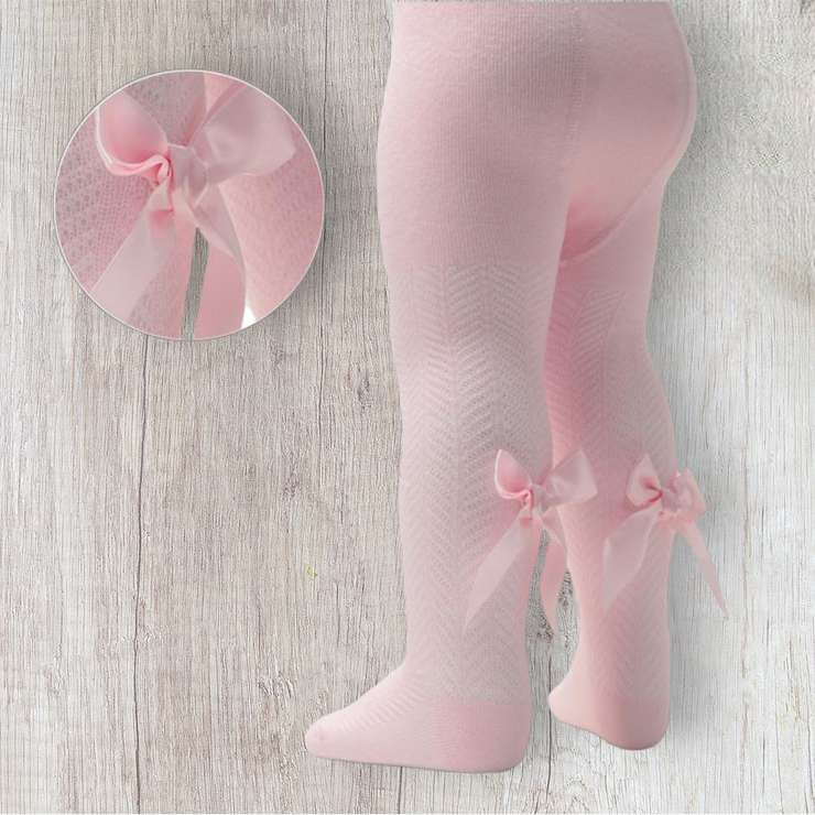 Pink Tights With Back Bow