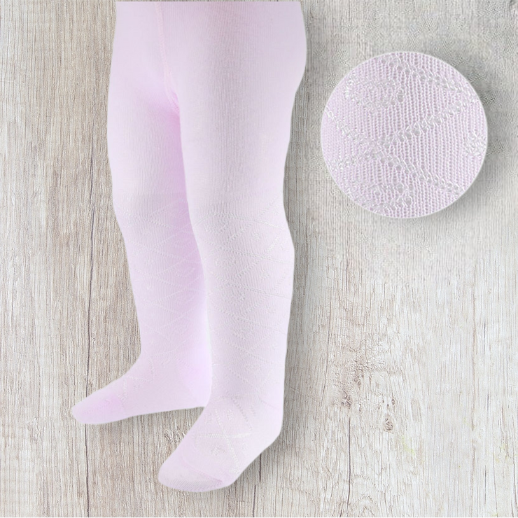 Pink Diamond Patterned Tights