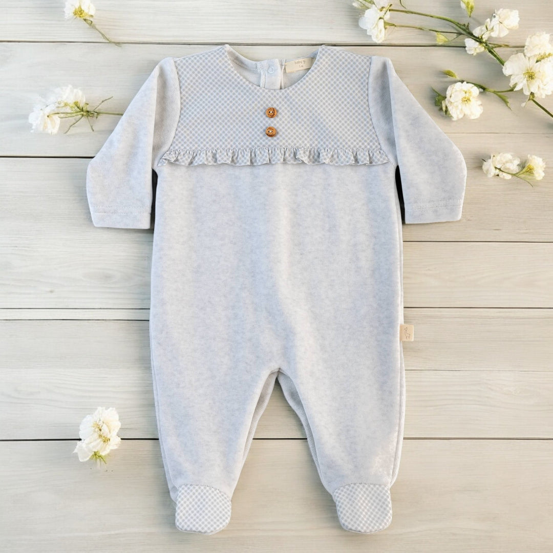 Baby Gi Grey Velour Girls Sleepsuit