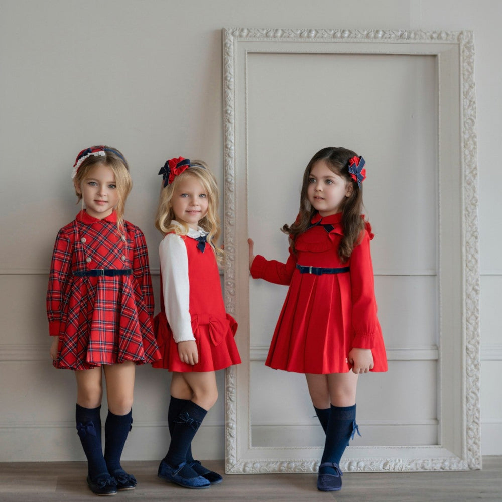 Red & Navy Tartan Dress