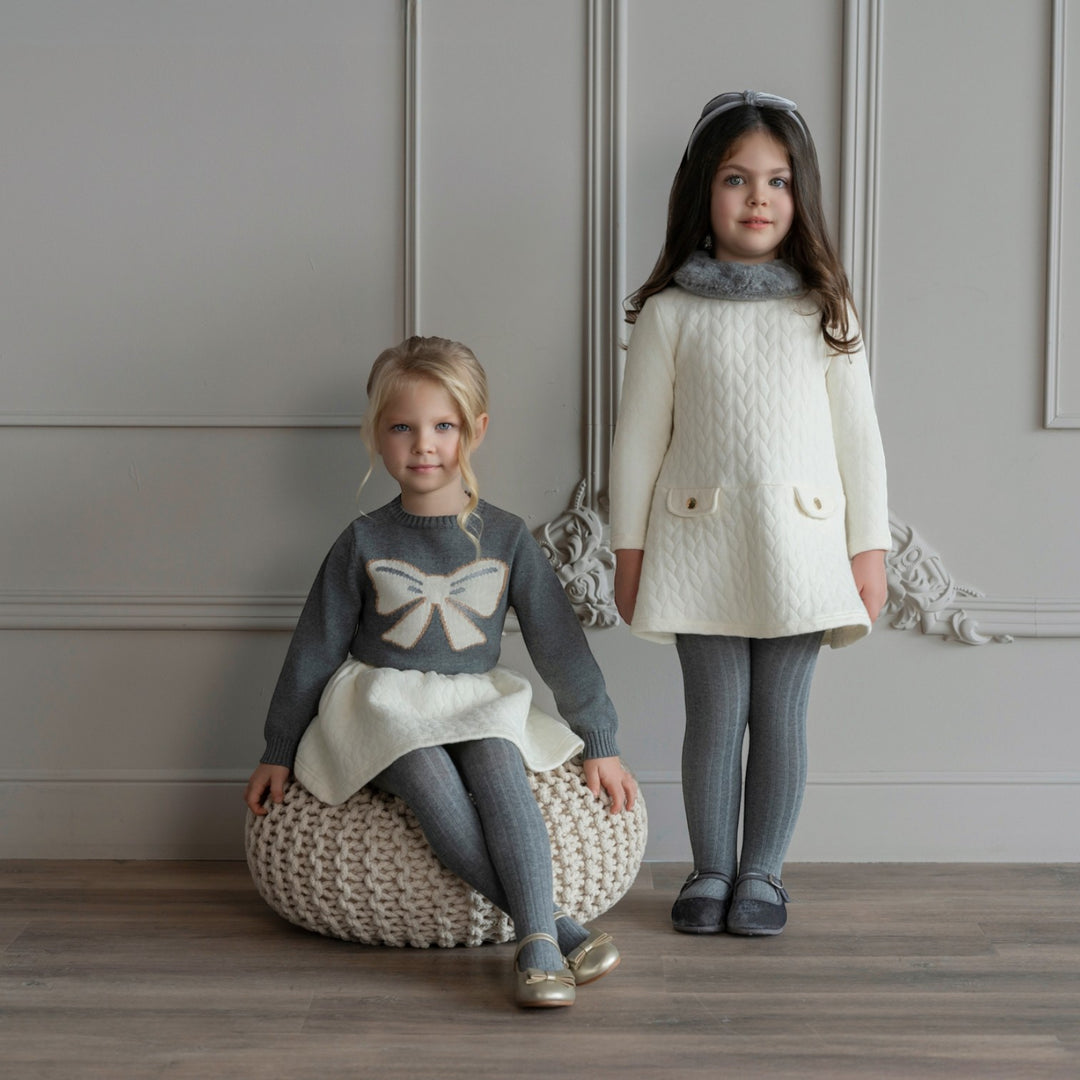 Miranda Cream Quilted Dress