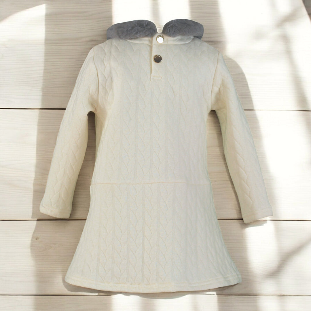 Cream Quilted Dress