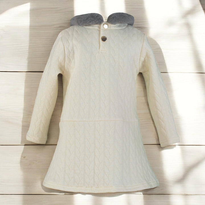Cream Quilted Dress
