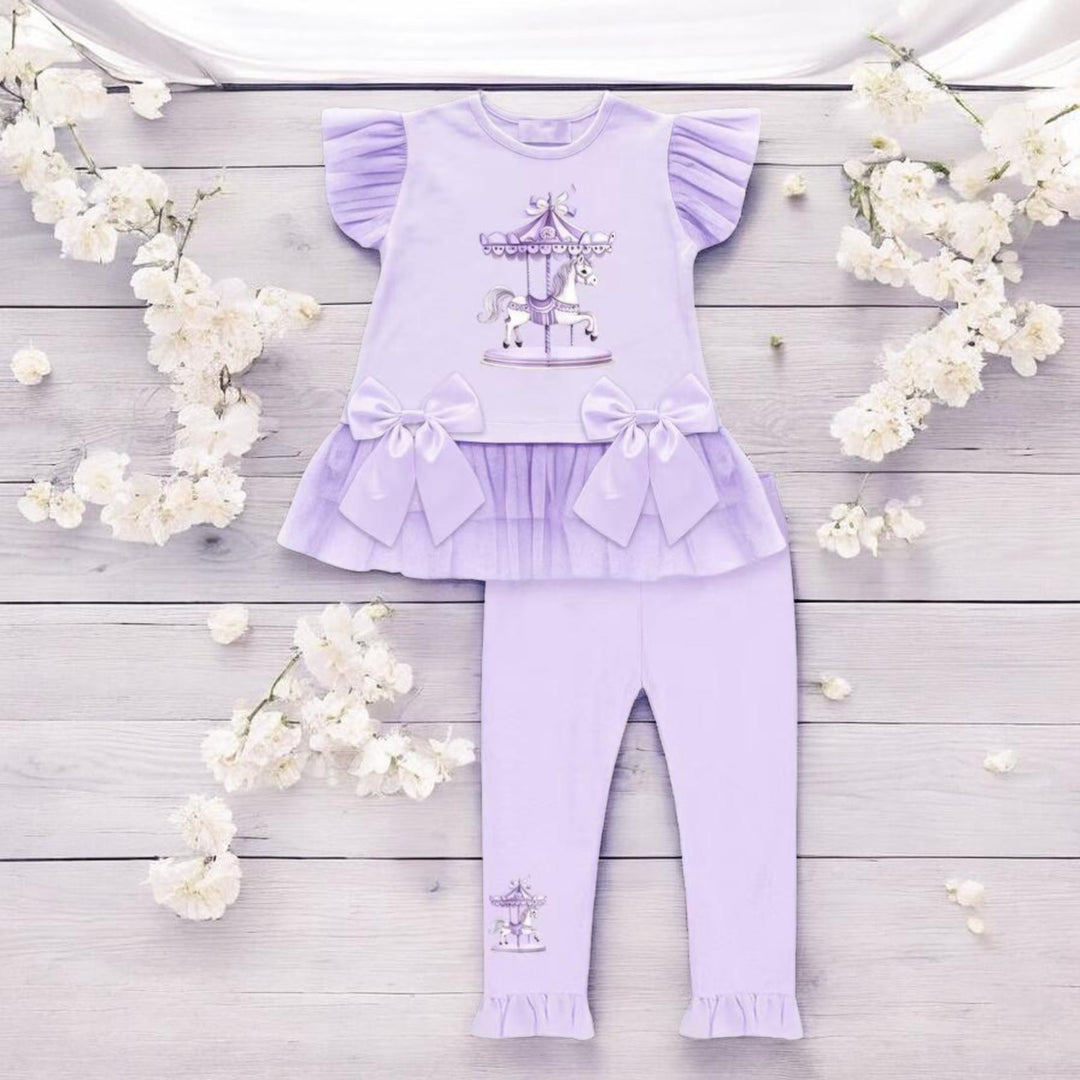 Giorgio Bambini Lilac Carousel Top & Legging Set