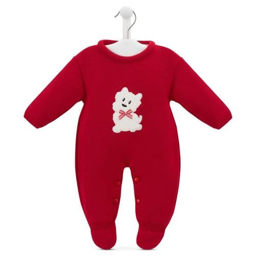 Red Scottie Dog Knitted Onesie