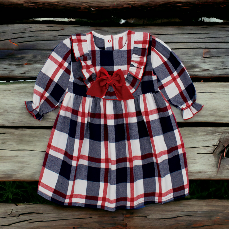 Burgundy top tartan dress