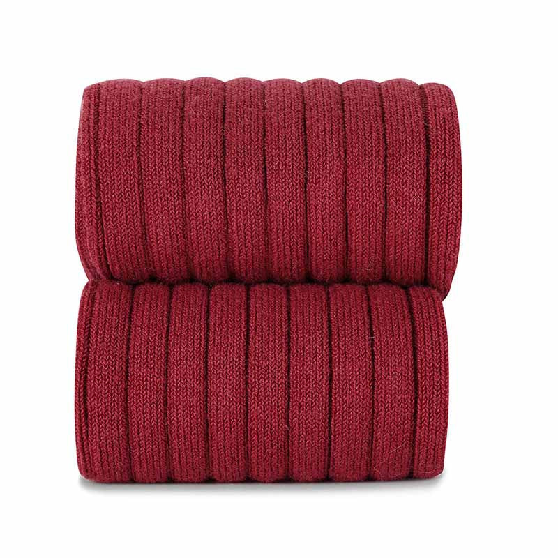 Condor Cherry Red Wide Ribbed Knee High Spanish Socks