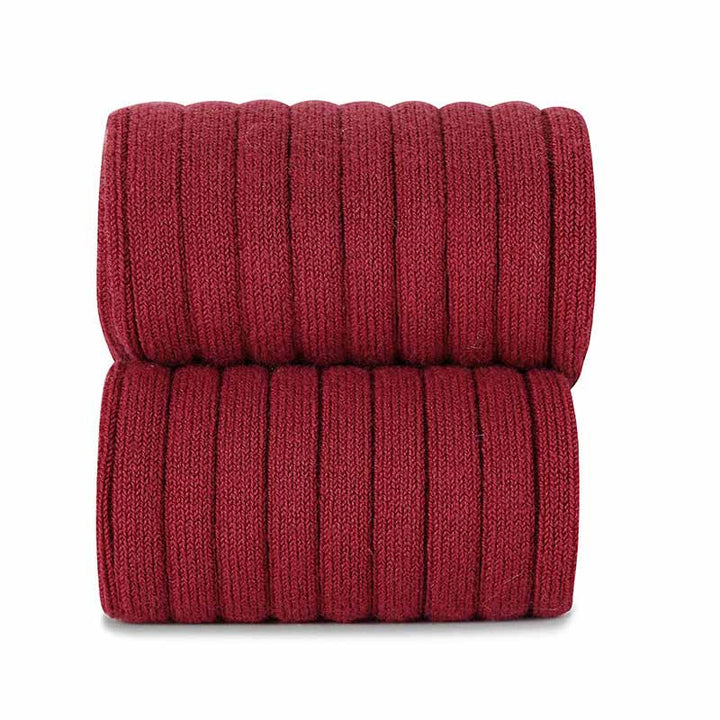 Condor Cherry Red Wide Ribbed Knee High Spanish Socks