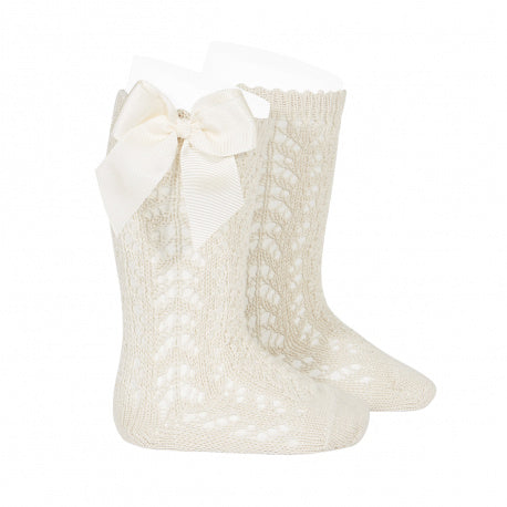 Condor Linen Colour Knee High Open Weave Socks