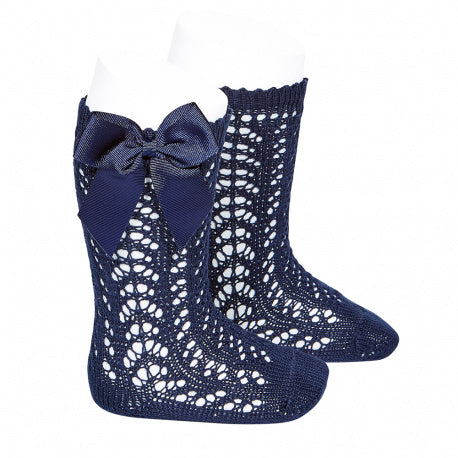 Navy Blue Open Weave Condor Spanish Socks