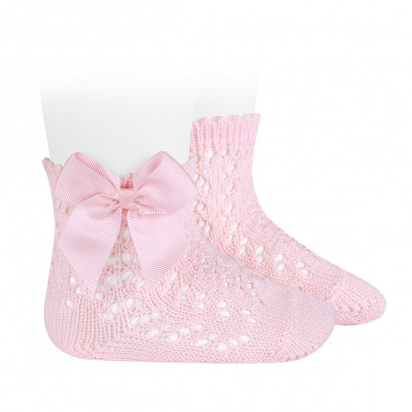 Baby Pink Open Weave Condor Spanish Ankle Socks