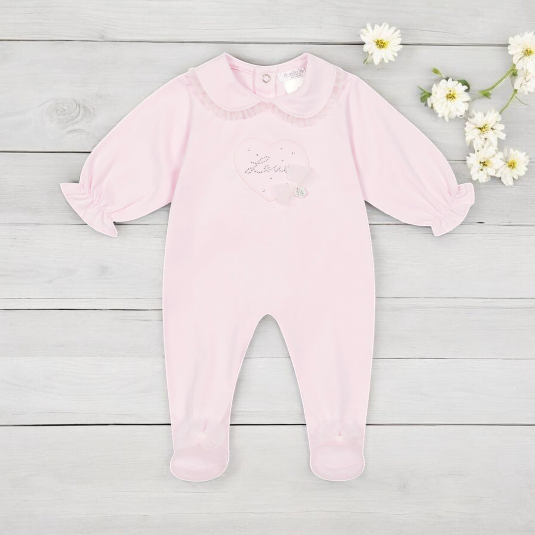 Deolinda Pink Heart Sleepsuit