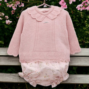 Pink Knitted Top & Floral Bloomers