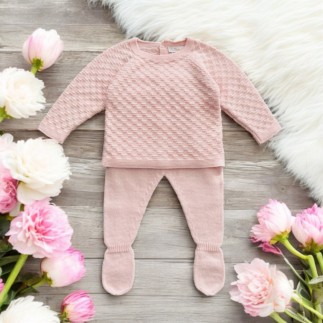 Baby Diff Rose Pink Knitted Top & Leggings Set