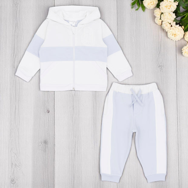 pastels & co "Henry" White & blue Hooded Tracksuit