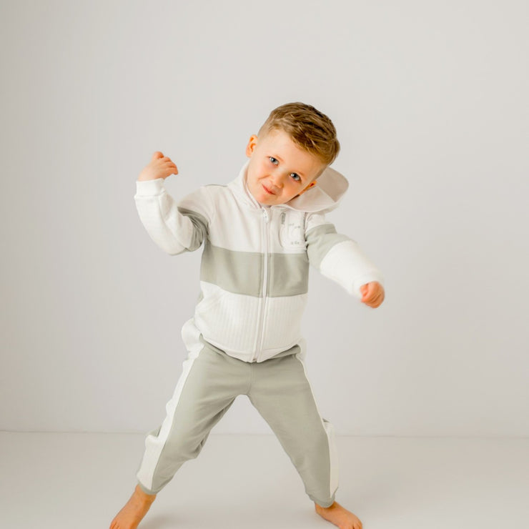 "Henry" White & Sage Hooded Tracksuit
