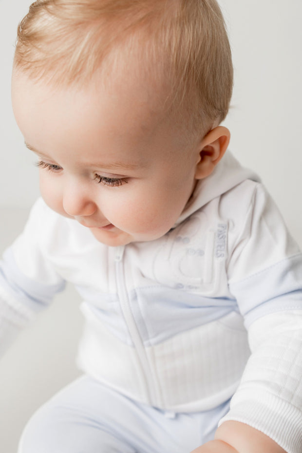pastels & co "Henry" White & blue Hooded Tracksuit