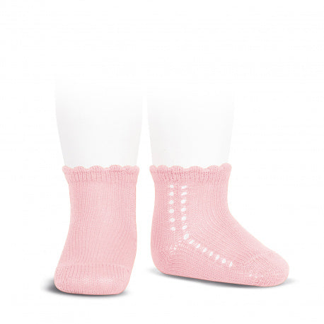Baby Pink Open Weave Condor Spanish Ankle Socks