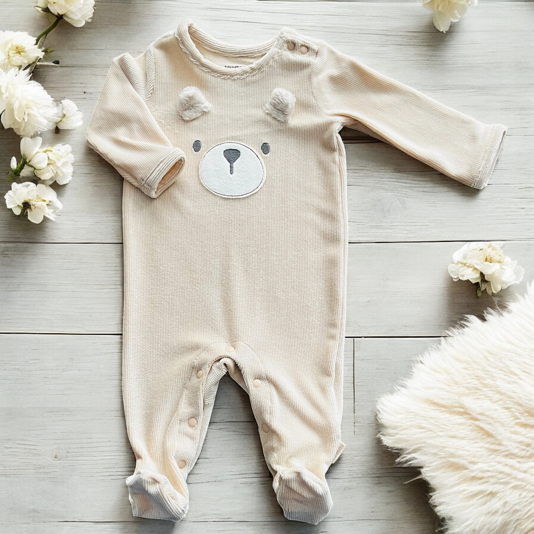 Huggies Velour Bear Sleepsuit
