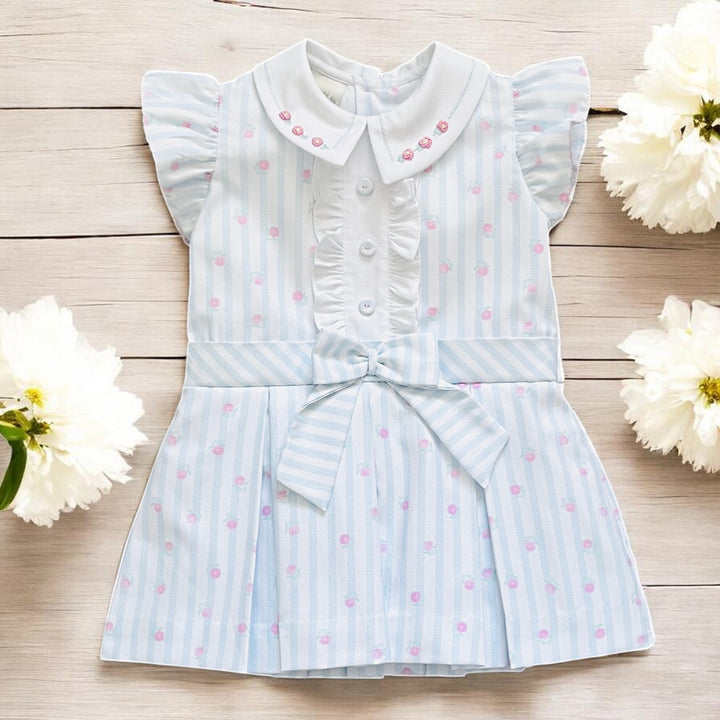 Pretty Originals Blue & White Stripe Smocked Dress