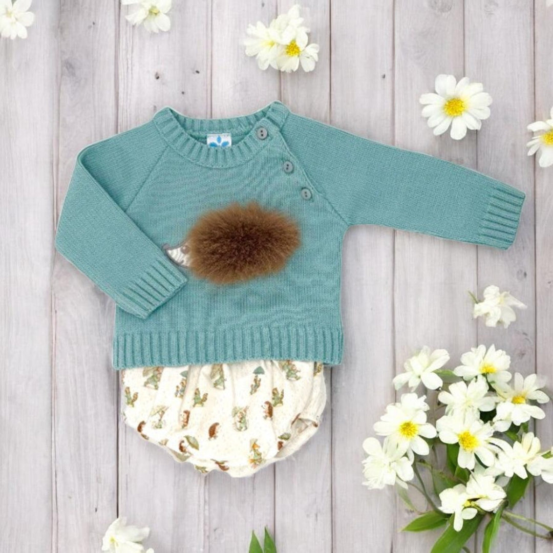 Sardon Green Knitted Hedgehog Top & Jam Pants