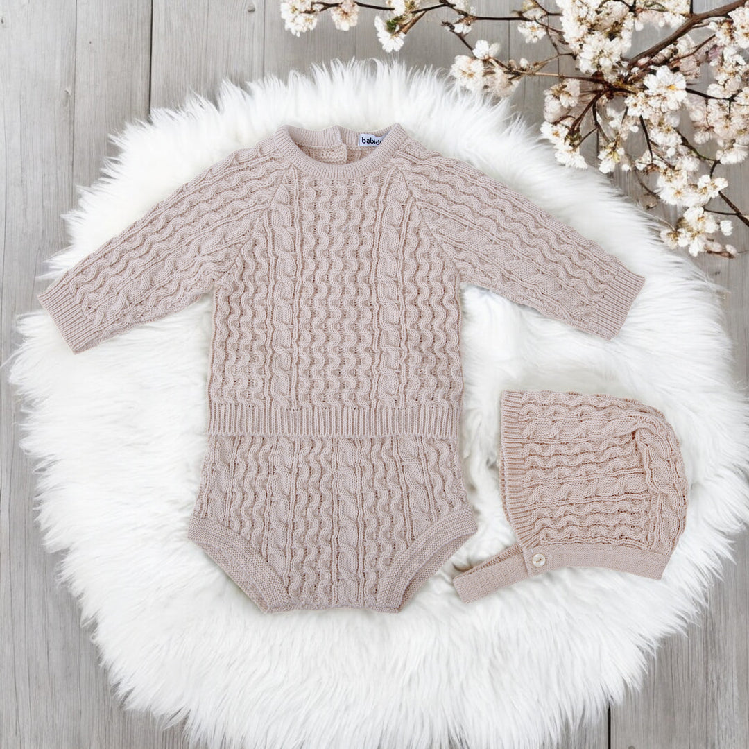 Babidu Sand Knitted Jam Pants Set