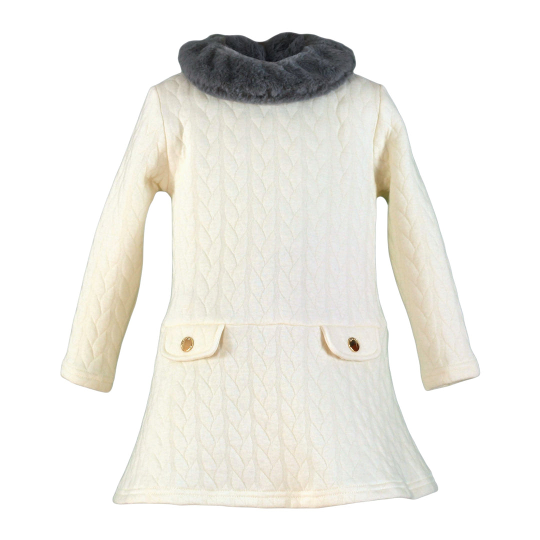 Cream Quilted Dress