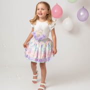 Lilac Pearl Carousel Top & Skirt Set