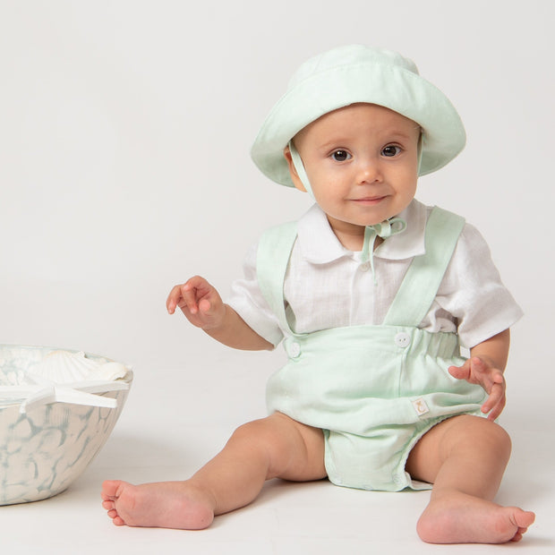 Boys Sweet Bear Dungaree Romper Set – Soft Cotton Baby Outfit (2-Piece)