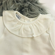 Ruffle Collar Long Sleeve Cream Body Vest Close