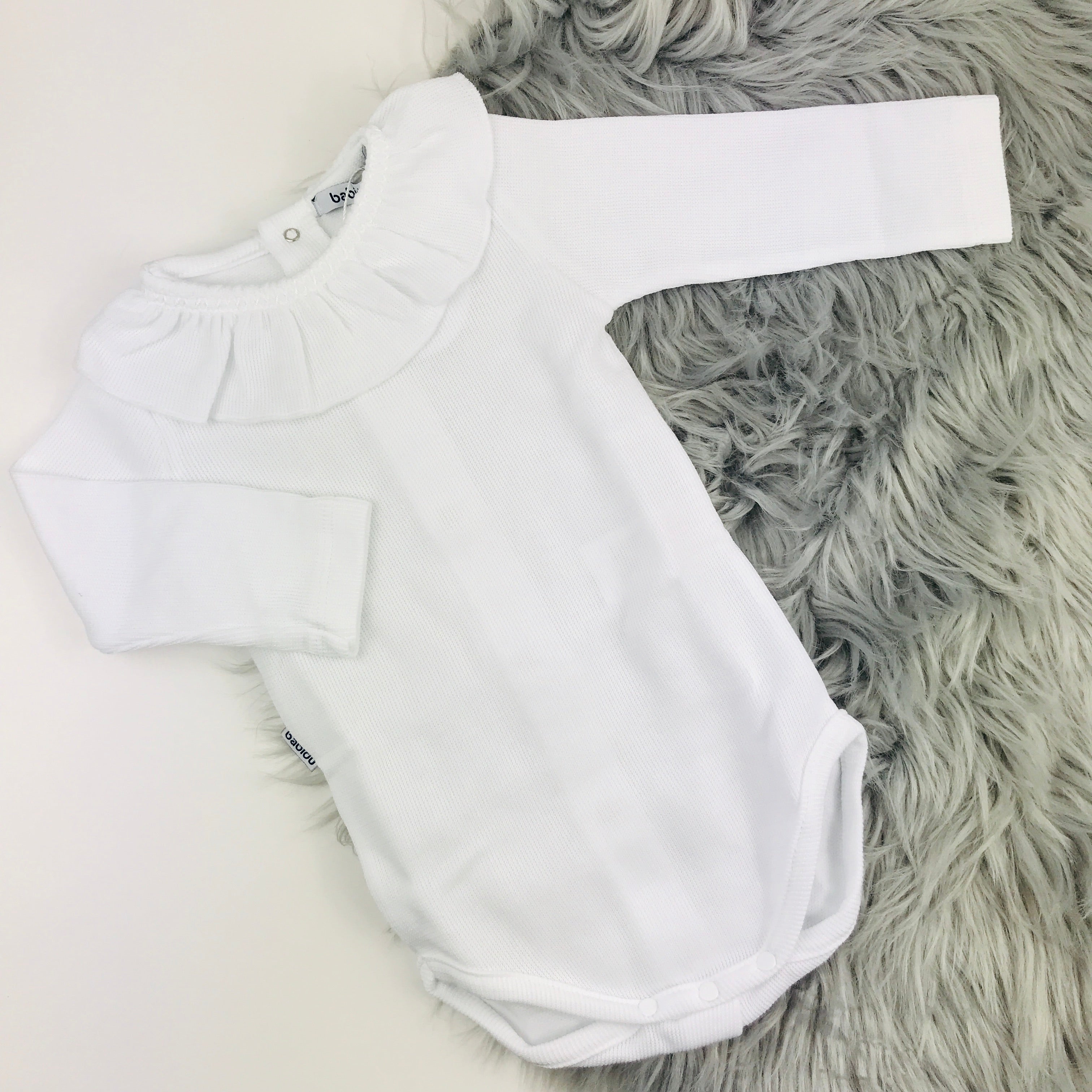 White Ruffle Collar Knitted Vest | Bows Baby Boutique
