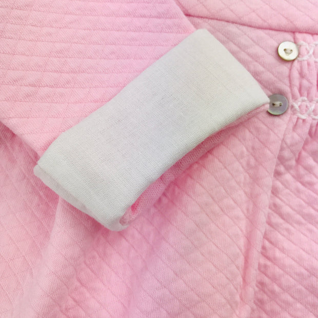 Pink Quilted Effect Sleepsuit Cuffs