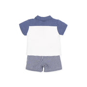 Blue & White Gingham Top & Shorts Back