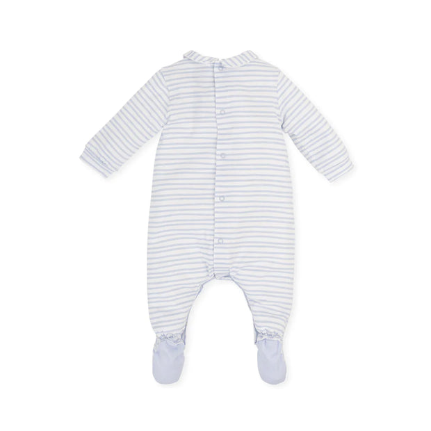 Light Blue Striped Sleepsuit Back