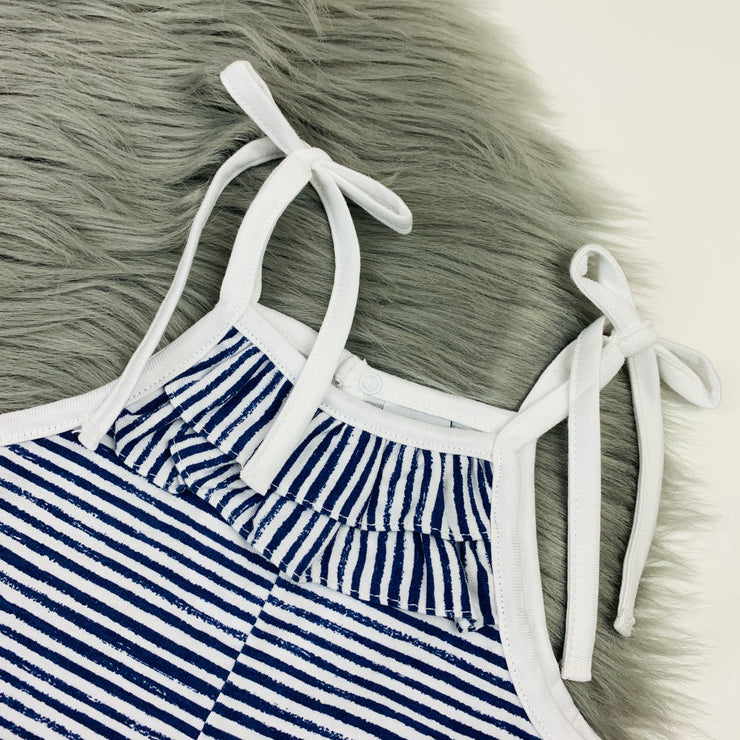 Navy & White Stripe Playsuit Close