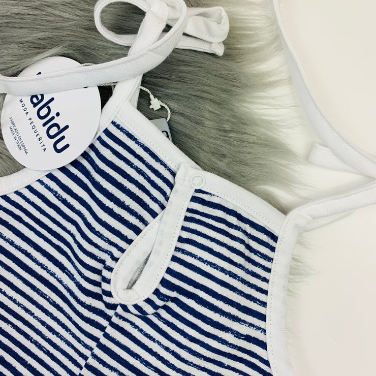 Navy & White Stripe Playsuit Back