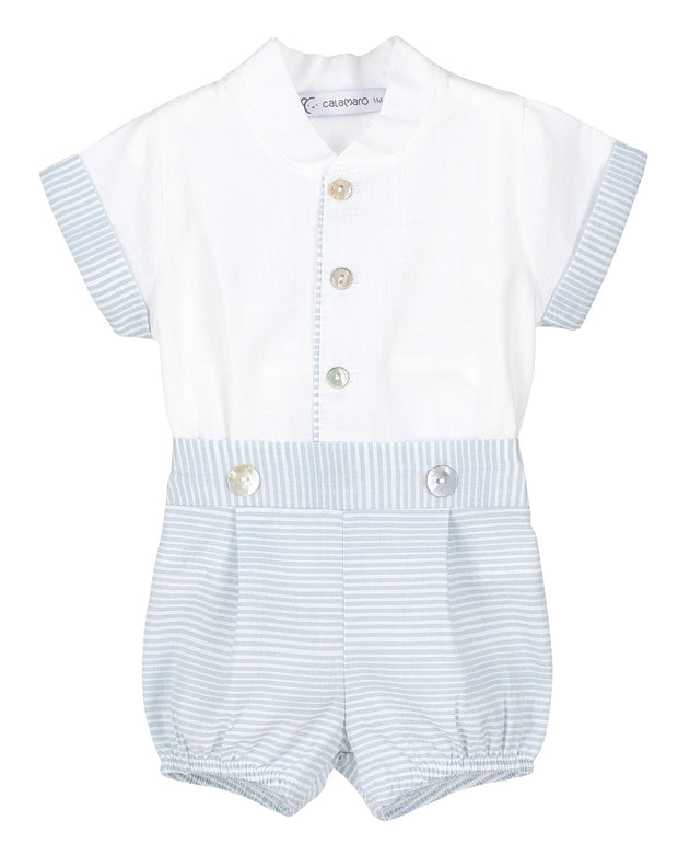 White & Blue stripe Shirt & Jam Pants Set