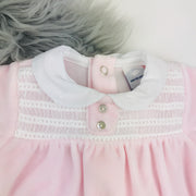 Pink Velour Sleepsuit by Babidu