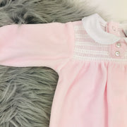 Pink Velour Sleepsuit