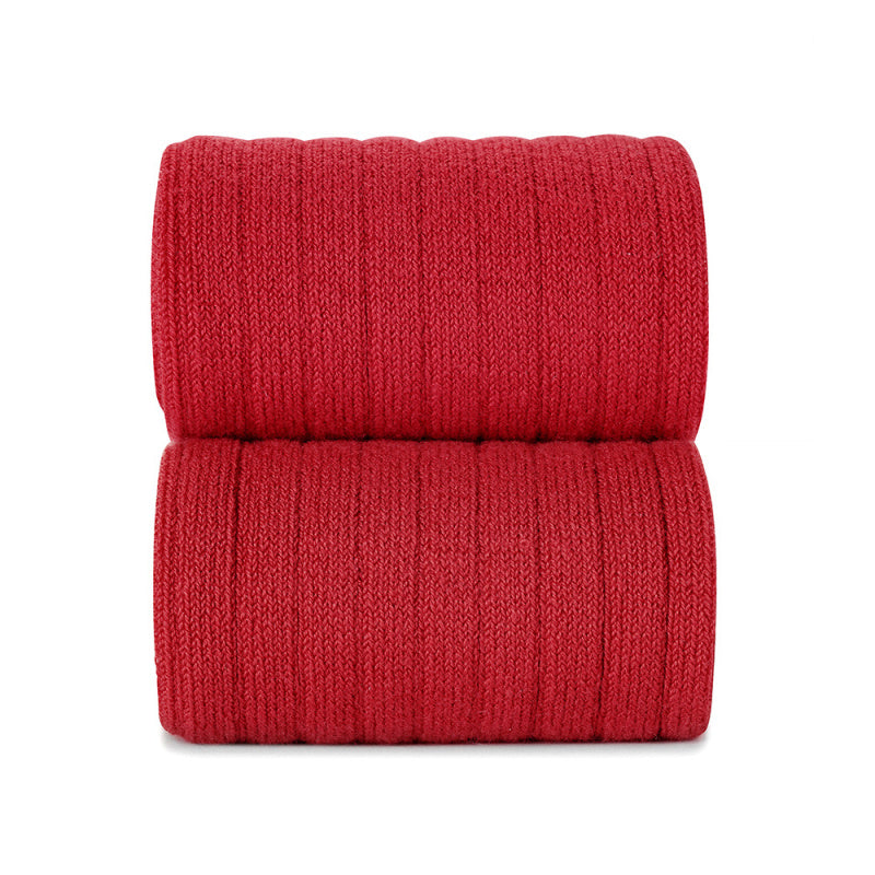 Red Wide Ribbed Knee High Spanish Socks