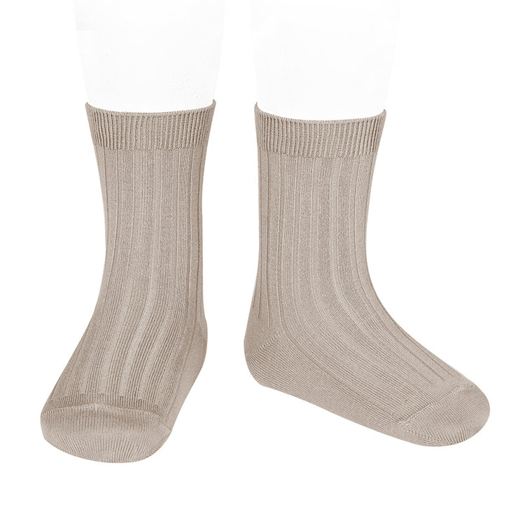 Stone Ribbed Calf Length Spanish Socks