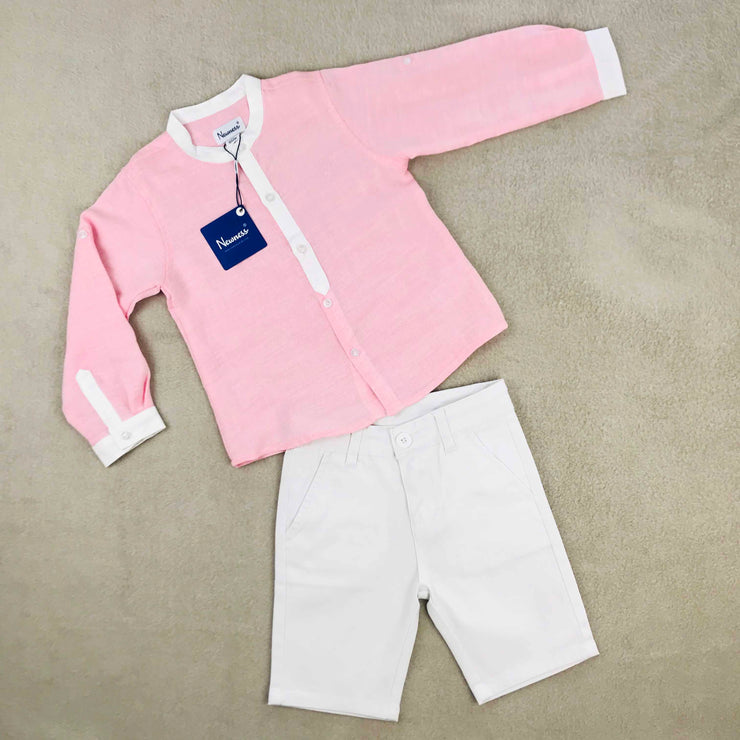 Boys Pink Shirt & Shorts Set