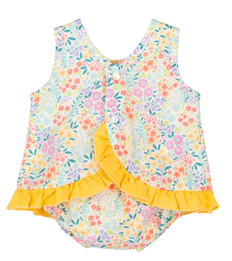 Yellow and Floral Top & Bloomers set