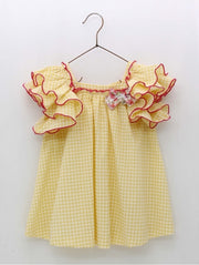 Summery Yellow Gingham Dress