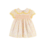 Lemon & Pink Smocked Dress