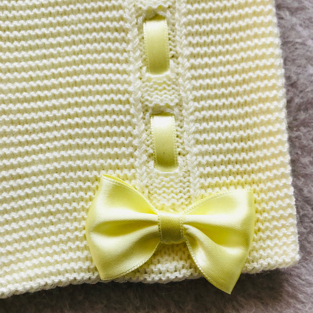 Lemon Ribbon & Bow Knitted Spanish Cardigan