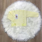 Lemon Ribbon & Bow Knitted Spanish Cardigan