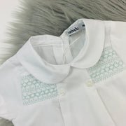 White Smocked Shirt Close