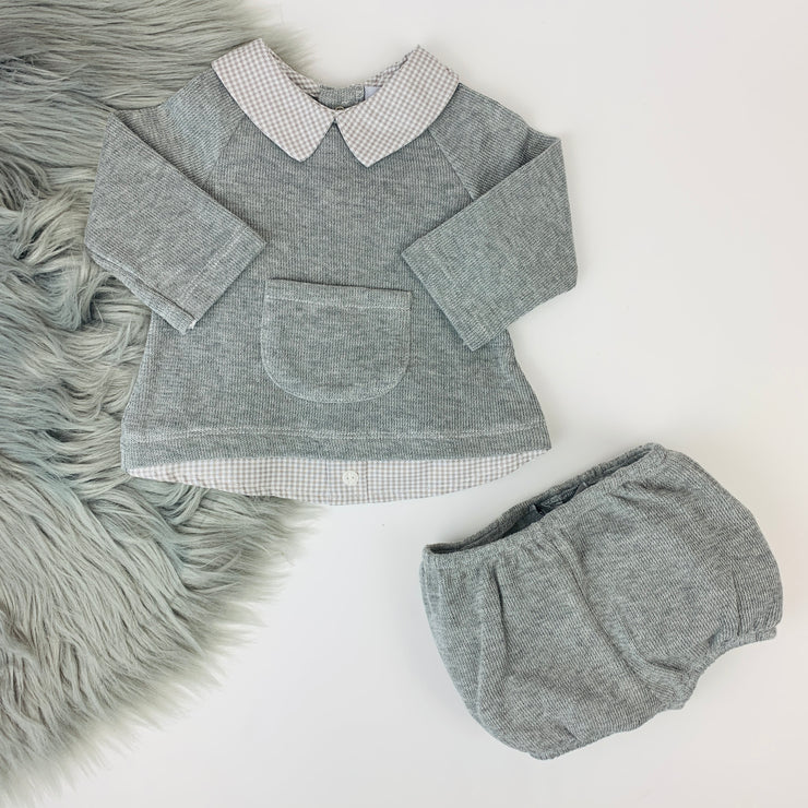 Grey Spanish Knitted Jam Pants Set