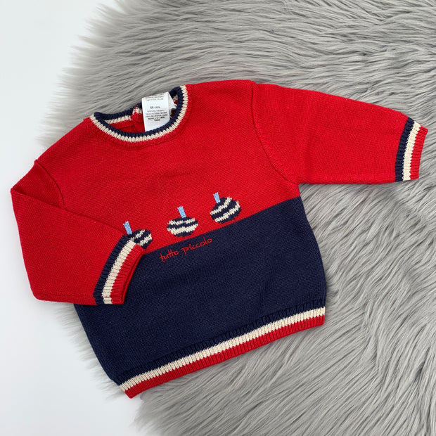 Red & Blue Spin Top Jumper